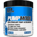 EVL PumpMode Nitric Oxide Supplement - Nitric Oxide Booster Pump Pre Workout Powder with Glycerol and Betaine for Muscle Recovery Growth and Endurance - Stim Free Pre Workout Drink (Blue Raz)