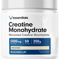 Bucked up Creatine Monohydrate 250 Grams Micronized Powder, Essentials (50 Servi