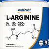 Nutricost L-Arginine (250 Grams) - Pure L-Arginine Powder - 5000mg Per Serving;