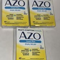 3 PAC Azo Yeast Plus Dual Relief  Itching-Burning  60 Tablets Each Box Exp 06/25