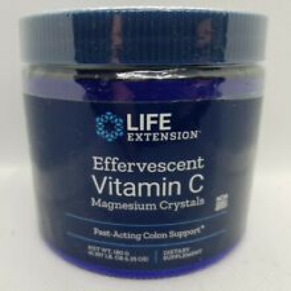 Life Extension Effervescent Vitamin C Magnesium Crystals (Powder), 180 grams