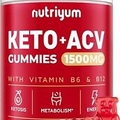 nutriyum Keto ACV Gummies Low Sugar & Low Carbs With Vitamin B6, B12 -  1500 mg
