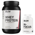 BARE PERFORMANCE NUTRITION BPN Whey Protein Powder & in-Focus Cognitive Support Bundle