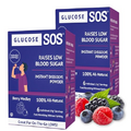 Glucose SOS Glucose Powder - Natural Dextrose Powder Packets - Fast-Absorption - Instantly Dissolves - No Water Needed - Berry Medley - 12 Packets