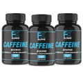 FXSUPPS Caffeine 200mg Pills (3-Pack, 200 Capsules) Fast Acting Energy Supplement for Men and Women | Improves Physical & Mental Focus, Stimulates Memory | Quick Energy Boost & Increases Metabolism