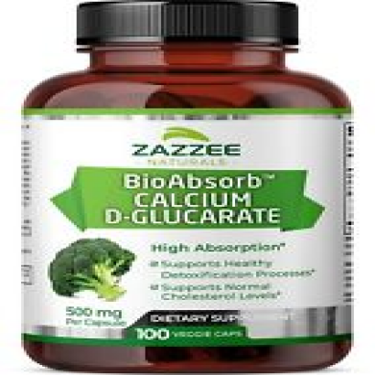 Zazzee BioAbsorb Calcium D-Glucarate 500 mg Enhanced Absorption 100 Vegan Capsul