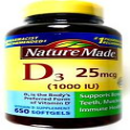 Nature Made Vitamin D3 1000IU Bone Teeth Muscle Immune, 650 Dietary Softgels