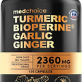 4-In-1 Turmeric and Ginger Supplement with Bioperine 2360 Mg (120 Ct) Turmeric G