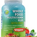 Vegan Daily Whole Food Multivitamin for Men and Women with Iron - 90 count