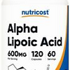 Nutricost Alpha Lipoic Acid 600mg Per Serving 120 Caps, 60 Servings