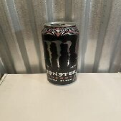 Monster Energy Ultra Black Full 16oz Can Silver Top