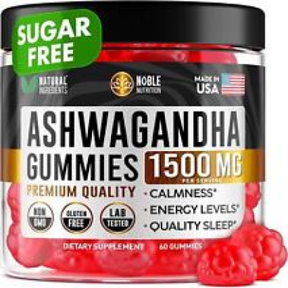 Noble Nutrition Ashwagandha Gummies for Women & Men - Natural Ashwagandha Root E