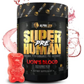 ALPHA LION Pre Workout Powder, Beta Alanine, L-Taurine & Tri-Source Caffeine for Sustained Energy & Focus, Nitric Oxide & Citrulline for Pump (21 Servings, Lion's Blood Flavor)