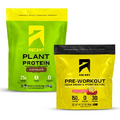 Ascent Pre Workout Powder Raspberry Lemonade 30 Servings & Plant Protein Powder Chocolate 18 Servings