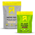 Ascent Casein Protein Powder Vanilla Bean 2 lb & Plant Protein Powder Chocolate 18 Servings