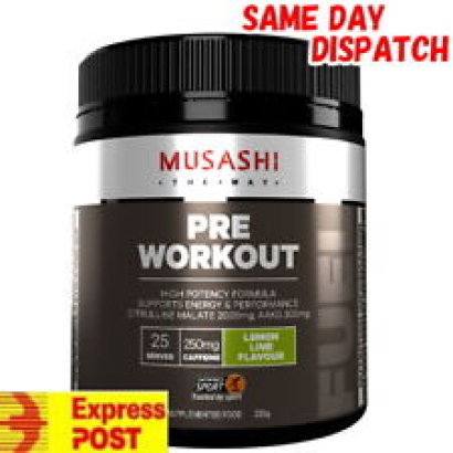 MUSASHI PRE-WORKOUT 25 SERVES ENERGY PERFORMANCE FREE EXPRESS AUST POST