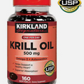 Kirkland Signature Krill Oil 500mg (Omega-3 & Astaxanthin), 160 Softgels