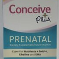 Conceive Plus Prenatal Multivitamin W Nutrients+Folate Choline+DHA 60ct Exp 9/25