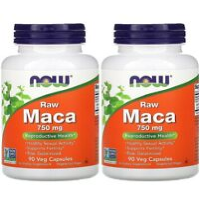 Now Foods, (2 Pack) Maca, Raw, 750 mg, 90 Veggie Caps