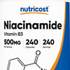 Nicotinamide 500mg , Anti-aging NAD Supplement, Energy Production, 240 Capsules