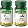 Nature's Bounty Vitamin B6, Supports Energy Metabolism and Nervous System Health, 100mg, Tablets, 100 Ct (Pack of 2)