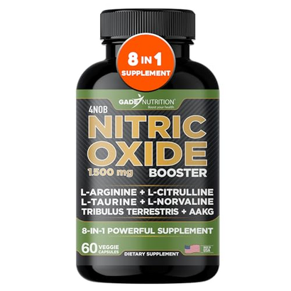 Nitric Oxide Supplement - L Arginine Capsules – Helps to Improve Energy, Endurance & Performance - Pre Workout - Muscle Builder - with All Essential Amino Acid and Maca Root