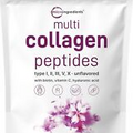 Multi Collagen Peptides Powder, 16 Oz - Hydrolyzed Protein Peptides | Type I,...