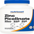 Nutricost Zinc Picolinate 50mg, 240 Vegetarian Capsules - Gluten Free and Non-GM