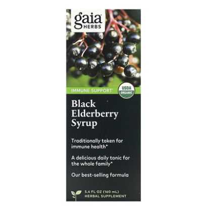 Gaia Herbs, Black Elderberry Syrup, Immune Support, 5.4 fl oz (160 ml)