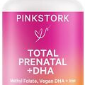 Pink Stork Total Prenatal Vitamins with DHA, Folate 60 Count (Pack of 1)