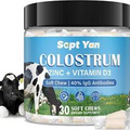 Colostrum Soft Chew Supplement (3000mg + 40% IgG), Concentrated Bovine...