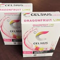 CELSIUS 2 New Boxes On-The-Go Powder Stick Energy Packs/DRAGONFRUIT LIME Exp9/25
