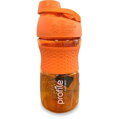 Profile Orange Twist Blender Shaker mit Drahtbesen, Shaker-Flasche für Mahlzeitenersatz-Pulver-Shakes, Pre/Post Workout Protein-Mixgetränke, Shakes und Smoothies, BPA-frei, 590 ml, AC-1024-I