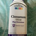 21st Century Cinnamon 2000 mg Per Serving Plus Chromium Vegetarian, 120 Capsules