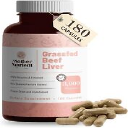 100% Beef Liver Supplement Grass Fed Capsules Sourced from Pasture - Raised...
