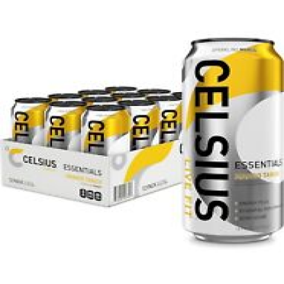 Celsius Essentials Sparkling Mango Tango, Performance Energy Drink 16oz 12 Pack