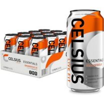 Celsius Essentials Sparkling Orangesicle, Performance Energy Drink 16oz 12 Pack
