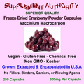 Cranberry Powder Capsules - 250ct - Organic - NEW - SPECIAL INTRODUCTORY PRICE