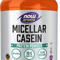 NOW Sports Nutrition, Micellar Casein 19 g, Slow Release, Unflavored Powder,...