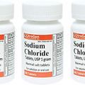 Sodium Chloride Tablets 1 Gm, USP Normal Salt Tablets - 100 Tablets (Pack of 3)