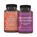 Reserveage Beauty, Resveratrol 500 mg with Pterostilbene, 60 Capsules (60 Servings) & Reserveage, Ultra Collagen Booster, Skin Supplement, Supports Healthy Collagen Production, 90 Capsules