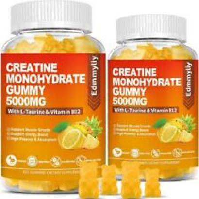 Sugar Free Creatine Monohydrate Gummies for Men & Women Chewables Creatine...