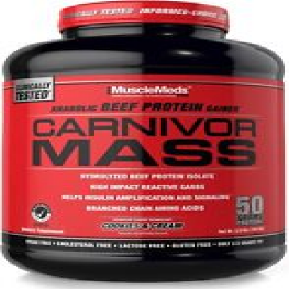 MuscleMeds CARNIVOR Mass Gainer Beef Protein Isolate Shake, 50 Grams 6 Pound
