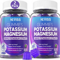 Potassium Magnesium Gummies for Adults Kids, Sugar-Free Potassium Citrate 99mg