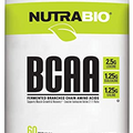 NutraBio BCAA 5000 Powder - Fermented Branched Chain Amino Acids for Muscle Growth & Recovery - Natural Flavors, Sweeteners, and Coloring, Vegan, Gluten Free - Unflavored, 60 Servings