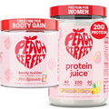 Peach Perfect Creatine and Protein Juice for Women Bundle, Muscle Builder, Energy Boost, Weight Management, Creatine for Women, Pink Lemonade, Pineapple Mango, Collagen BCAA, Low carb Protein