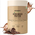 QURA Plant Protein Powder, Pea Protein Powder with Goodness of Herbs, Plant Based Protein Powder 100% Vegan, Contains All Essential Amino Acids 24g Protein/Serving (Coffee, 600g)