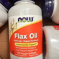 NOW FOODS Flax Oil 1000 mg Vegan Formula - 120 Veggie Softgels - New With Seal