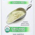 Grass Fed Organic Whey Protein - Plain Unsweetened 12 Ounce (340...