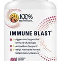 100% Nutrition Immune Blast Aggressive Support For Immune Challenges 60 Caps